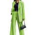 long-sleeved casual high waist loose solid color blazer and pant two-piece suit NSONF139712