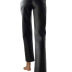 pantalones casuales de PU de color sólido rectos de cintura alta NSONF139713