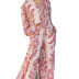 long-sleeved flower printed shirt wide-leg trousers two-piece set NSONF139716