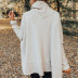 loose stand collar woven rope long sleeve solid color cotton sweatshirt NSONF139722