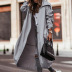 casual large lapel mid-length long sleeve solid color windbreaker jacket NSONF139725
