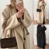 long-sleeved casual loose lapel solid color coat NSONF139729