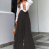 pleated solid color loose high waist wide-leg pants NSONF139730