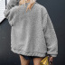 warm lapel long-sleeved loose solid color plush coat NSONF139735