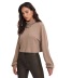 high collar long-sleeved twist loose short solid color knitted sweater NSNCK139743