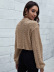 stand collar twist short loose solid color knitted sweater NSNCK139747