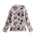 round neck long sleeve loose jacquard flower sweater NSYXB139753