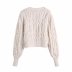 Pearl Decoration v neck long sleeve solid color Knitted Cardigan NSAM139763