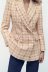 double breasted lapel long sleeve casual blazer NSAM139764