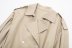abrigo cortavientos con cordones y solapa de manga larga de color liso con doble botonadura NSAM139773