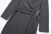 double waist v neck long sleeve slim solid color suit dress NSYXB139790