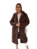 abrigo largo de felpa de color sólido con solapa de manga larga NSMVS139803