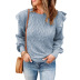 suéter suelto de manga larga con cuello redondo casual de color sólido NSMVS139810