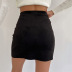 leather velvet single breasted solid color high waist slim skirt NSFD139845