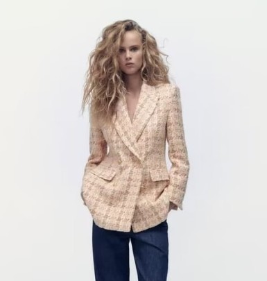 Double Breasted Lapel Long Sleeve Casual Blazer NSAM139764