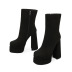 square toe waterproof platform side zipper high heel short boots NSZLX139425
