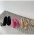zapatillas de tacón alto de piel de color liso con punta redonda y terciopelo NSZLX139430