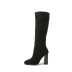 simple Square Toe solid color Thick Heel High Heel Boots NSZLX139431