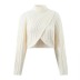 short High-neck long sleeve solid color sweater NSXDX139438