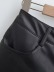 Falda de cuero de PU de color sólido de línea A delgada de cintura alta NSXDX139439