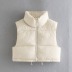 Stand Collar Short sleeveless solid color vest NSXDX139442