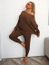 long sleeve off-shoulder high waist solid color top and trousers two-piece set NSJLL139446