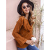 trumpet sleeve round neck tassel loose solid color knitwear NSHNF139452