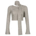 suéter de color sólido de manga larga delgado irregular de botón simple NSGWY139454