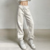 pantalones holgados de felpa de color liso con cintura alta NSGWY139464
