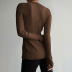 button solid color v neck long sleeve slim knitted cardigan NSGWY139466