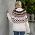 retro stripe stitching turtleneck color contrast sweater NSWJY139475