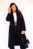 long-sleeved lapel double-breasted solid color woolen coat NSHFC139487