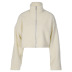 chaqueta holgada con cuello alto y manga larga en color liso con cremallera NSHTL139508