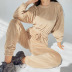 round neck long sleeve high waist casual solid color jumpsuit NSSQS139518