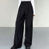 pantalones de traje de color liso drapeados de pernera ancha y cintura alta NSSQS139523