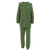 ong-sleeved hooded sports high waist solid color fleece sweater coat and pant suit NSSQS139525