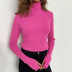 simple casual high-necked slim long-sleeved solid-color knitted top NSSQS139526
