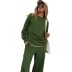 long sleeve round neck loose high waist solid color sweatshirt and pant set NSSQS139532