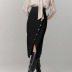falda ajustada de cintura alta con botones en color liso NSSQS139534
