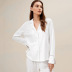 cotton button solid color long-sleeved loose pajamas set can be worn outside NSMSY139537