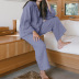 loose long sleeve lapel solid color pajamas can be worn outside NSMSY139540