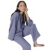 loose long sleeve lapel solid color pajamas can be worn outside NSMSY139540