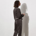 long sleeve round neck solid color velvet pajamas set NSMSY139545
