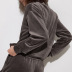 long sleeve round neck solid color velvet pajamas set NSMSY139545