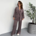 loose long-sleeved lace-up high waist solid color velvet pajamas set NSMSY139546