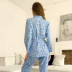 loose long sleeve lace-up floral print pajamas set NSMSY139552