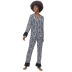 pijamas de seda de hielo a rayas con solapa de manga larga que se pueden usar afuera NSMSY139553