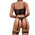 Fishbone sling wrap chest backless solid color underwear set NSHLN139565