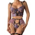 embroidery flowers sling slim wrap chest stitching underwear four-piece set NSHLN139567