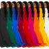 V-neck long-sleeved slim slit long solid color dress NSFYZ139579